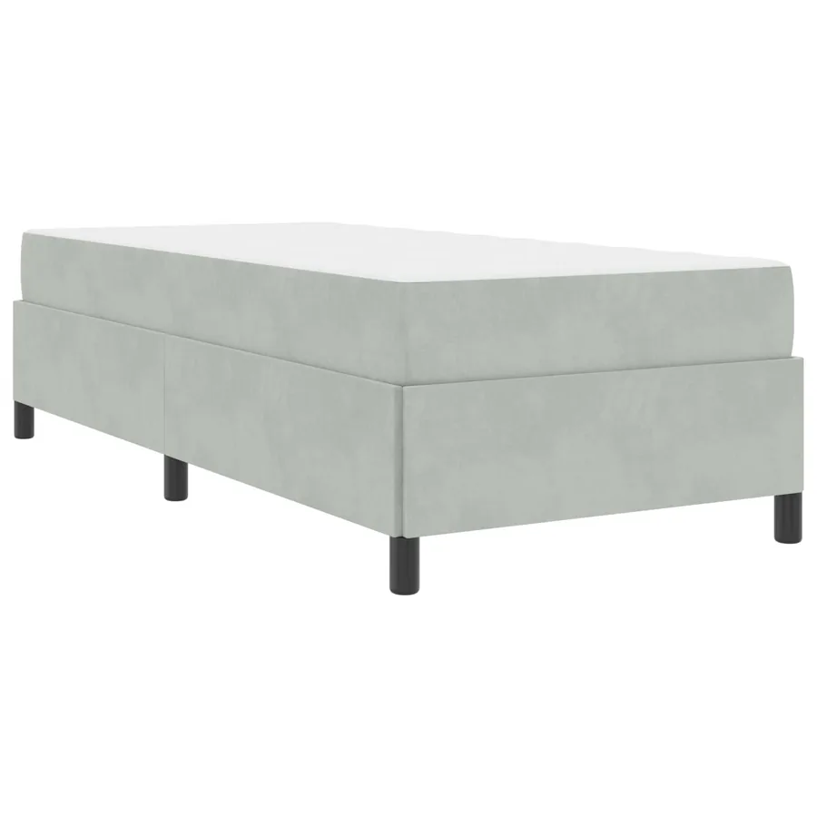 Cadre de lit avec matelas Gris clair 80 x 200 cm tissu - 4
