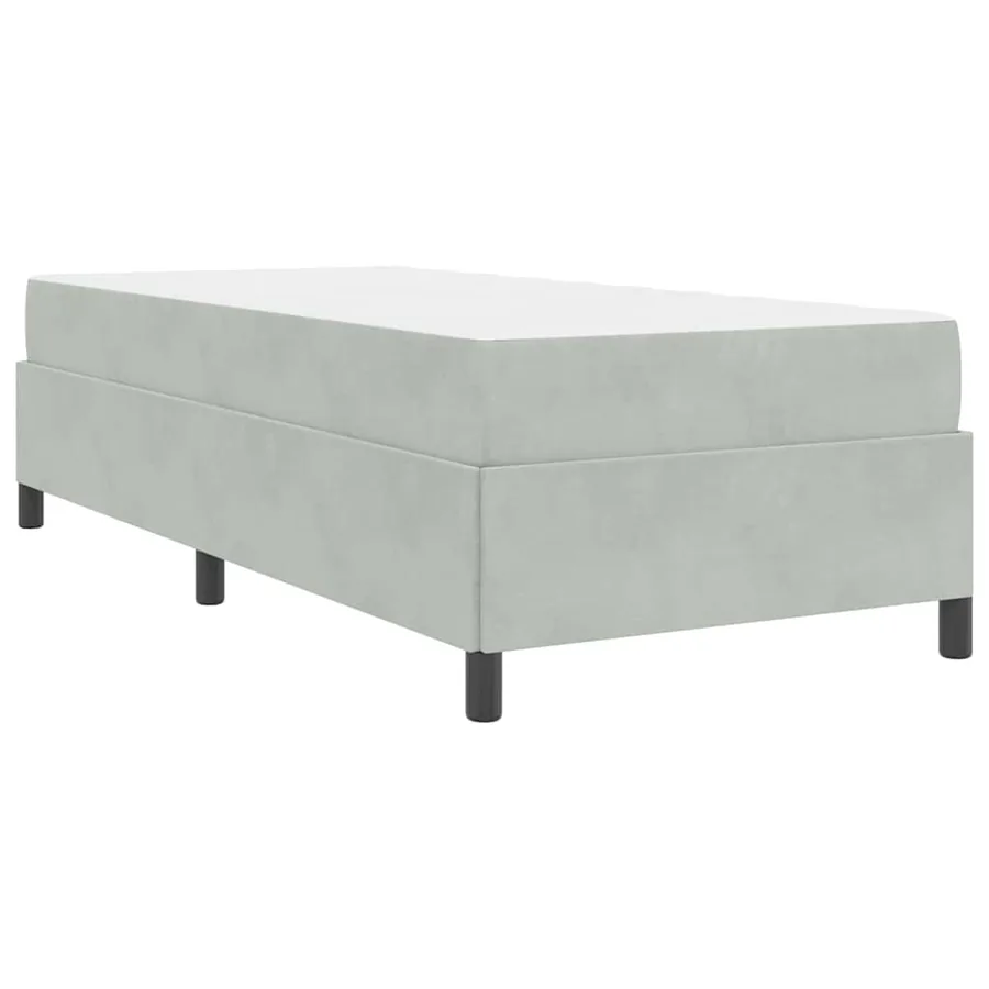 Cadre de lit avec matelas Gris clair 80 x 200 cm tissu - 9