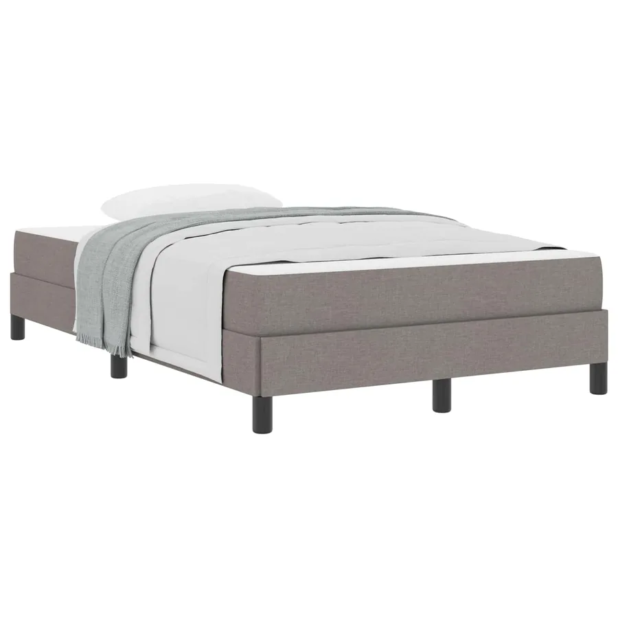 Lit à ressorts avec matelas Taupe 120 x 190 cm tissu - 2
