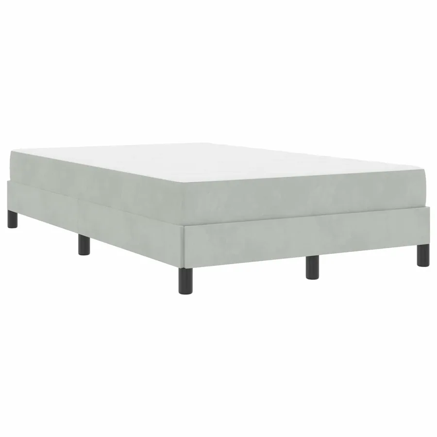 Lit à ressorts avec matelas Gris clair 120 x 190 cm tissu - 2