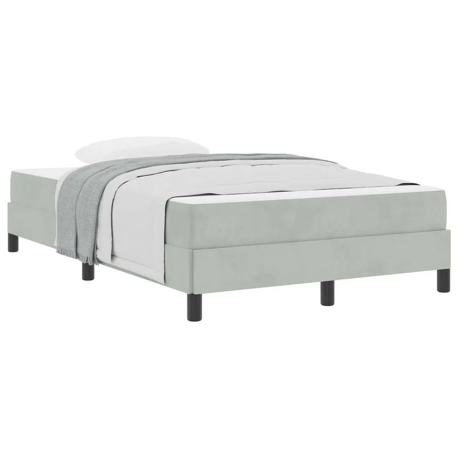 Lit à ressorts avec matelas Gris clair 120 x 190 cm tissu - 3
