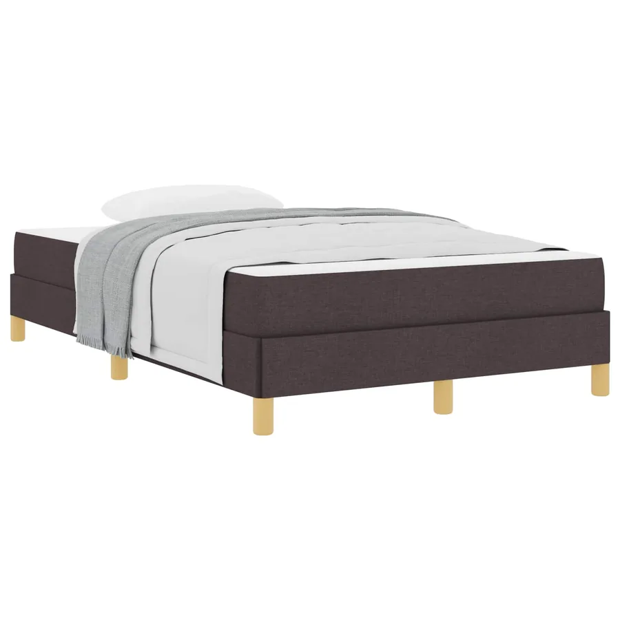 Lit à ressorts avec matelas Marron foncé 120 x 190 cm tissu - 3