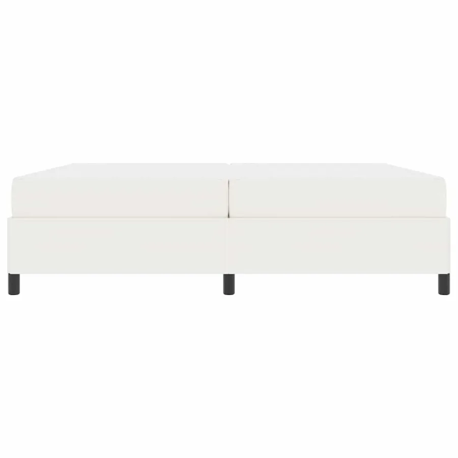 Cadre de lit avec matelas Crème 200 x 200 cm tissu - 5