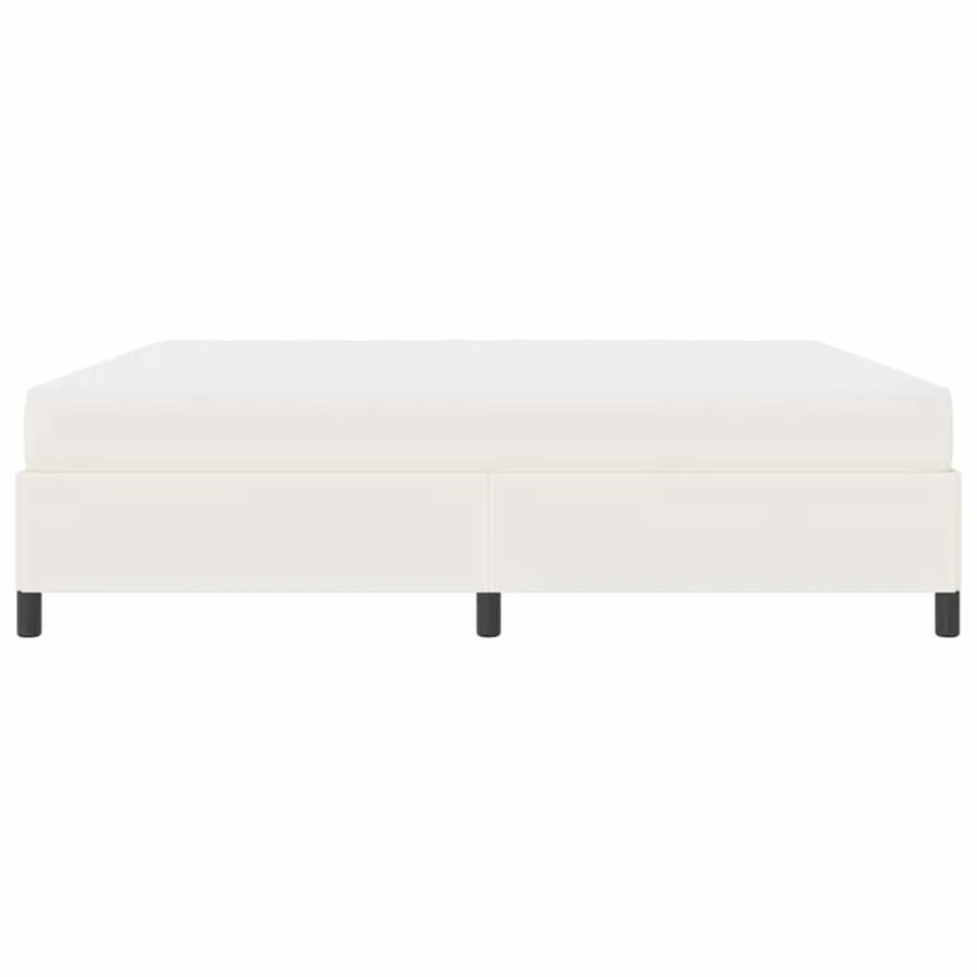 Cadre de lit avec matelas Crème 200 x 200 cm tissu - 6