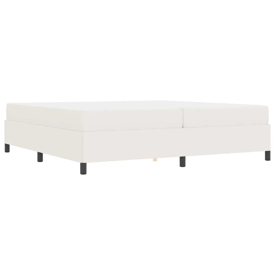 Cadre de lit avec matelas Crème 200 x 200 cm tissu - 7