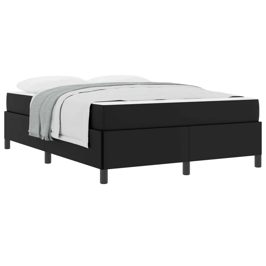 Cadre de lit avec matelas Noir 140 x 190 cm tissu - 2