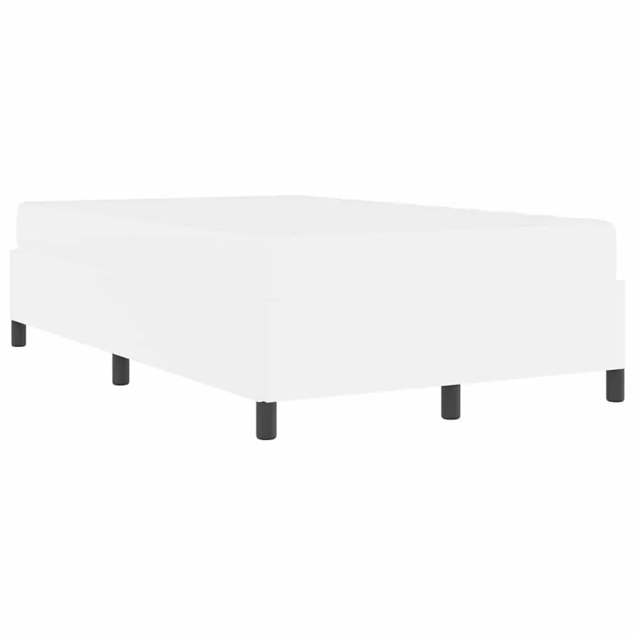 Cadre de lit avec matelas Blanc 120 x 190 cm tissu - 7