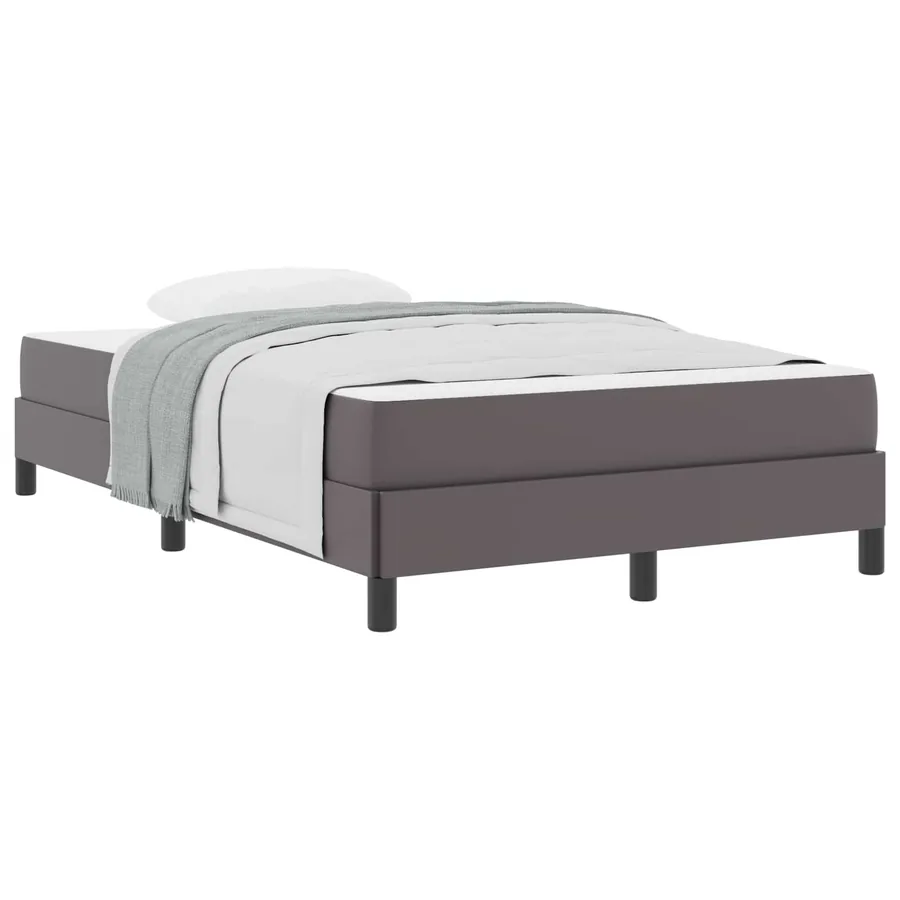 Cadre de lit avec matelas Gris 120 x 190 cm tissu - 2