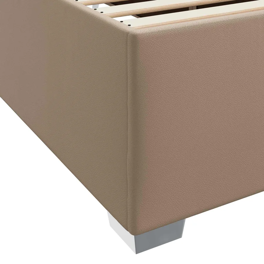 Cadre de lit avec matelas Cappuccino 90 x 200 cm tissu - 9