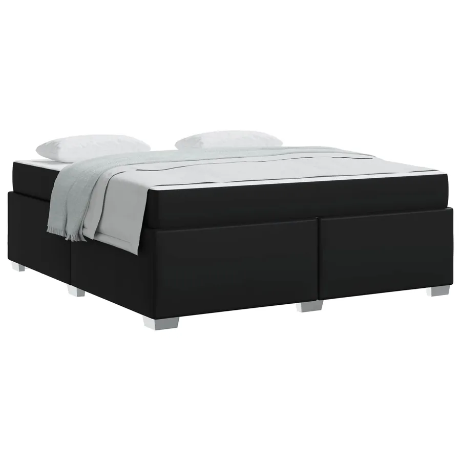 Cadre de lit avec matelas Noir 180 x 200 cm tissu - 2