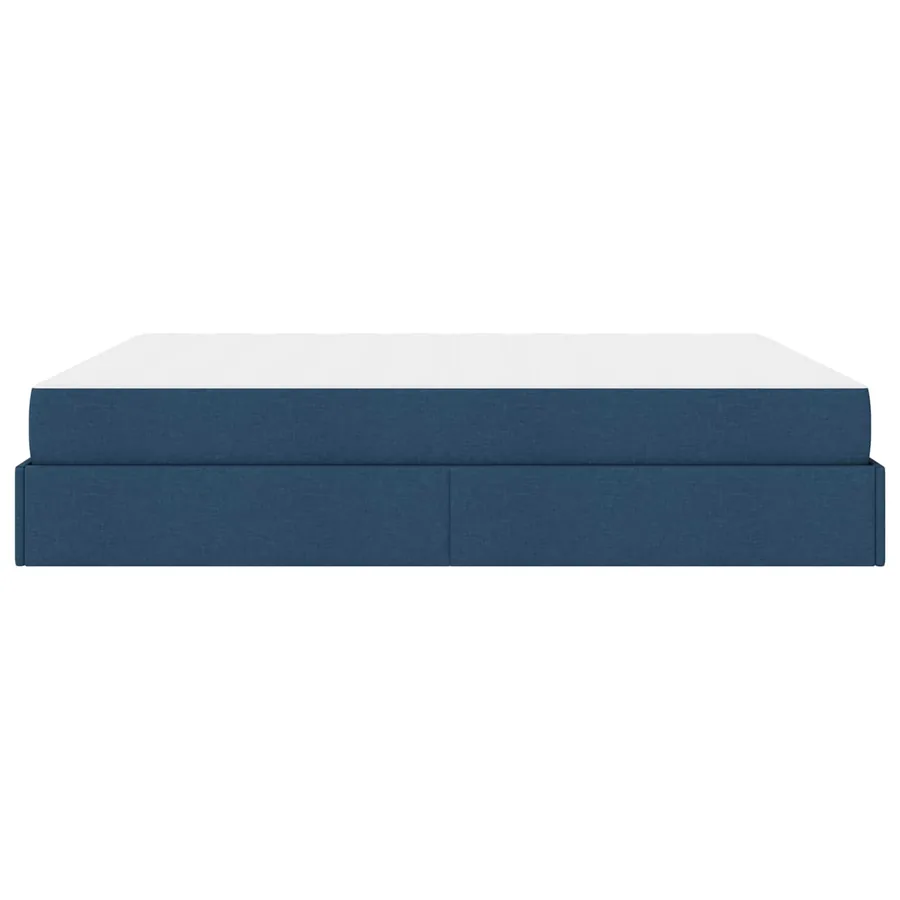 Cadre de lit avec matelas 2 pcs Bleu tissu - 7