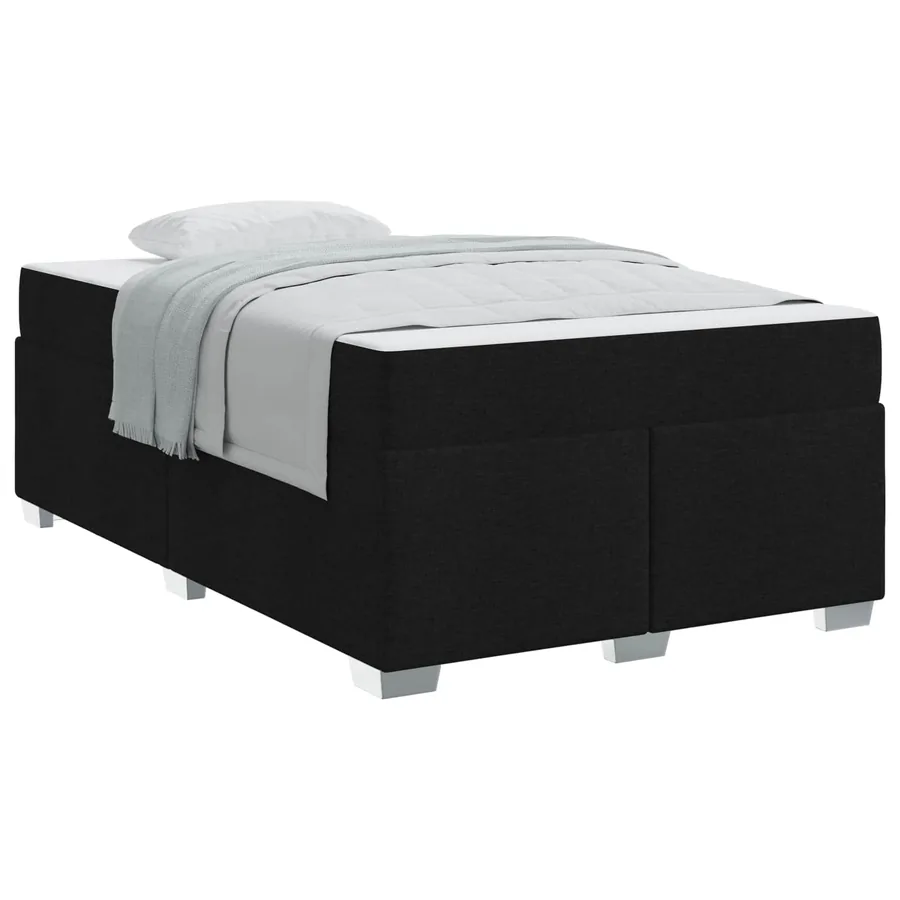 Cadre de lit avec matelas Noir 120 x 190 cm tissu - 2