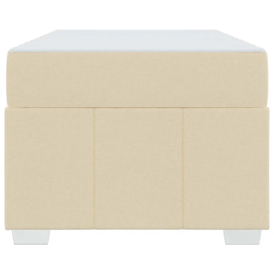 Cadre de lit avec matelas Crème 120 x 190 cm tissu - 5
