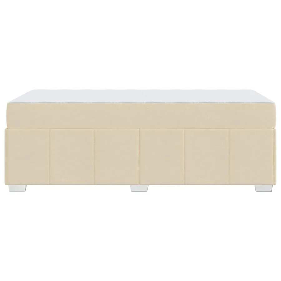 Cadre de lit avec matelas Crème 120 x 190 cm tissu - 6