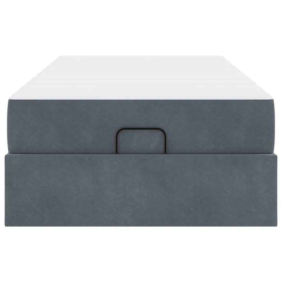 Cadre de lit avec matelas 2 pcs Gris Foncé Velours - 6