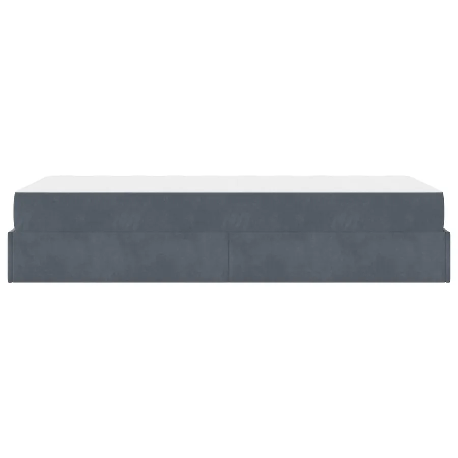 Cadre de lit avec matelas 2 pcs Gris Foncé Velours - 7