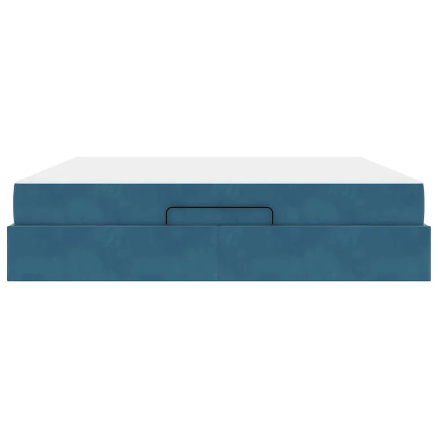 Cadre de lit avec matelas 2 pcs Bleu Velours - 7