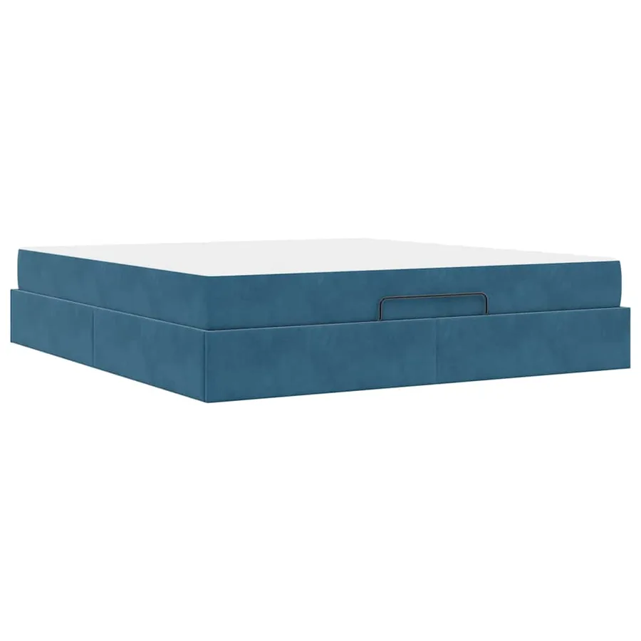 Cadre de lit avec matelas 2 pcs Bleu Velours - 9