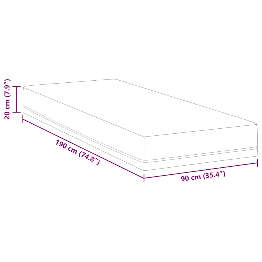 Matelas Blanc et Bleu 90 x 190 cm Tissu jacquard - 11