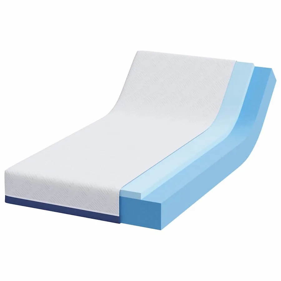 Matelas Blanc et Bleu 90 x 190 cm Tissu jacquard - 3