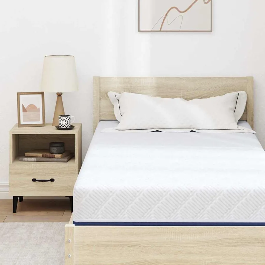 Matelas Blanc et Bleu 90 x 190 cm Tissu jacquard - 7