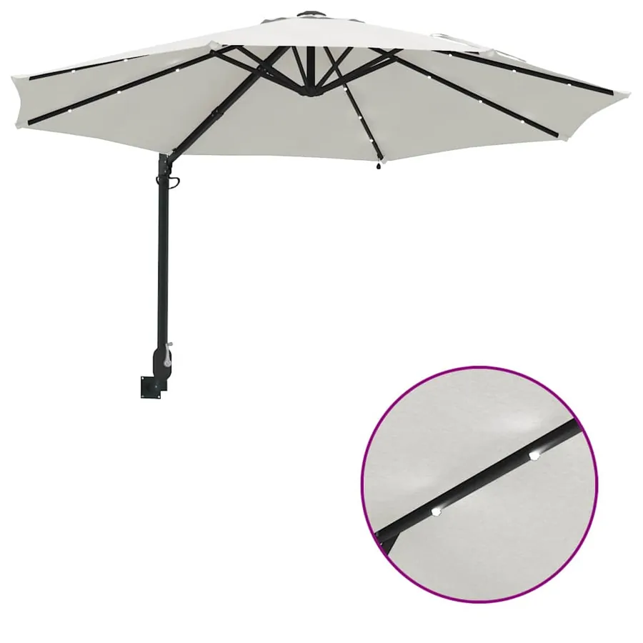 Parasol de jardin Sable 248 x 248 x 148 cm Polyester et Acier - 8