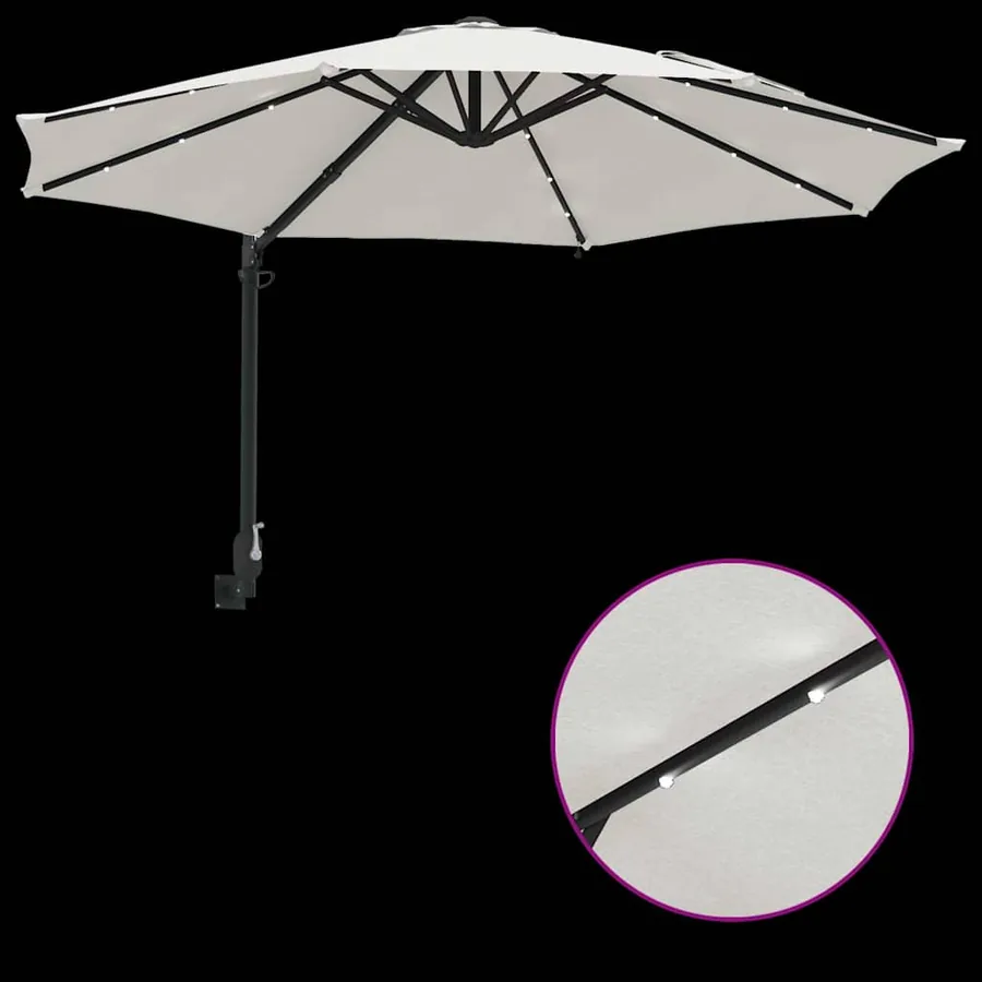 Parasol de jardin Sable 248 x 248 x 148 cm Polyester et Acier - 9