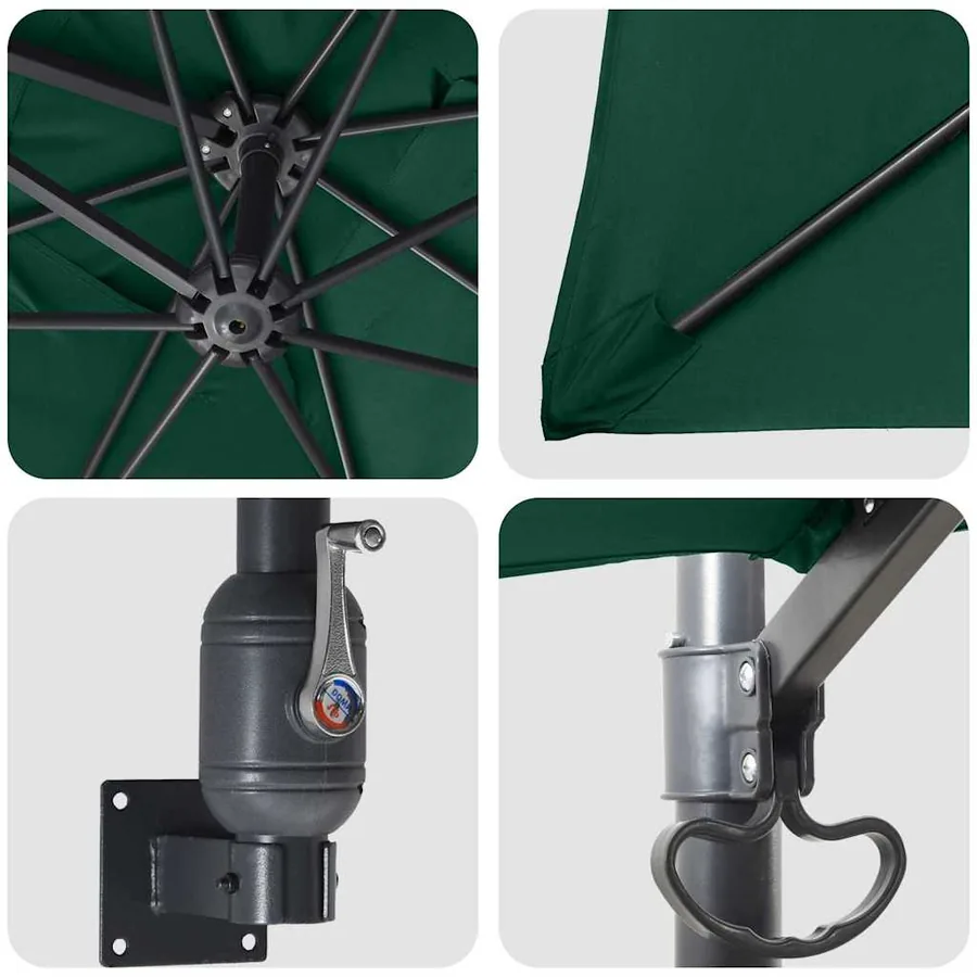 Parasol de jardin Vert 248,5 x 247,5 x 160 cm - 7