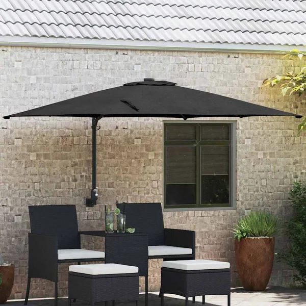 Parasol de jardin Noir 248,5 x 247,5 x 160 cm