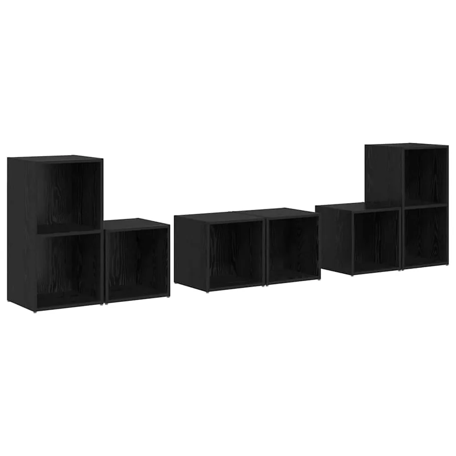 Ensemble meuble TV 6 pcs Chêne noir Bois d'ingénierie - 2