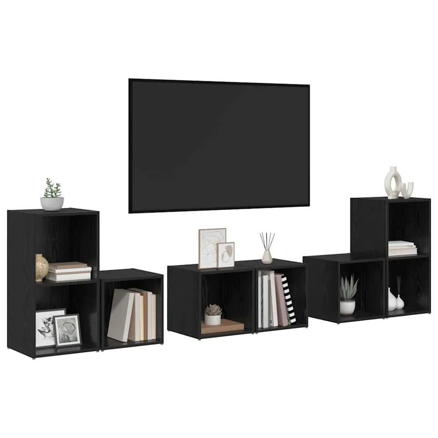 Ensemble meuble TV 6 pcs Chêne noir Bois d'ingénierie - 3