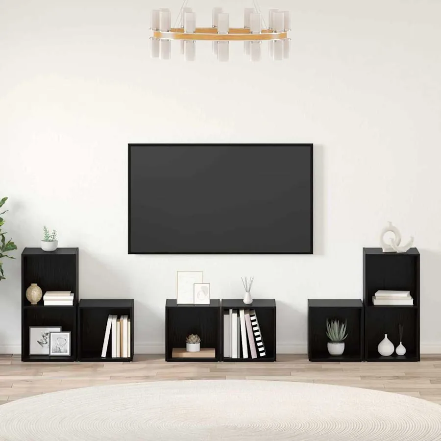 Ensemble meuble TV 6 pcs Chêne noir Bois d'ingénierie - 4