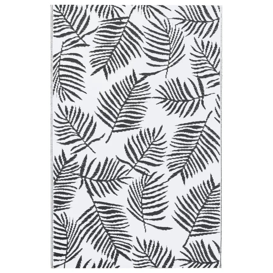 Tapis d'extérieur ARAKIL Blanc et noir 120x180 cm PP - 2