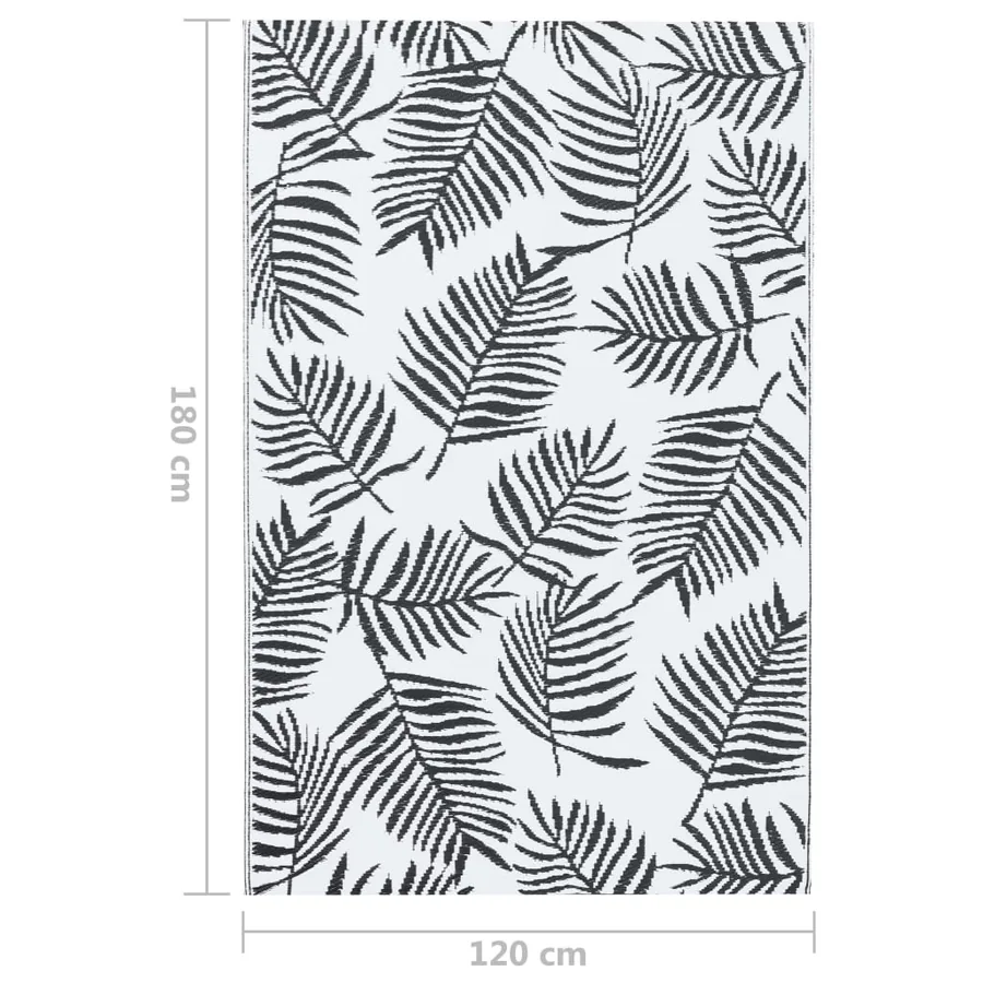 Tapis d'extérieur ARAKIL Blanc et noir 120x180 cm PP - 7