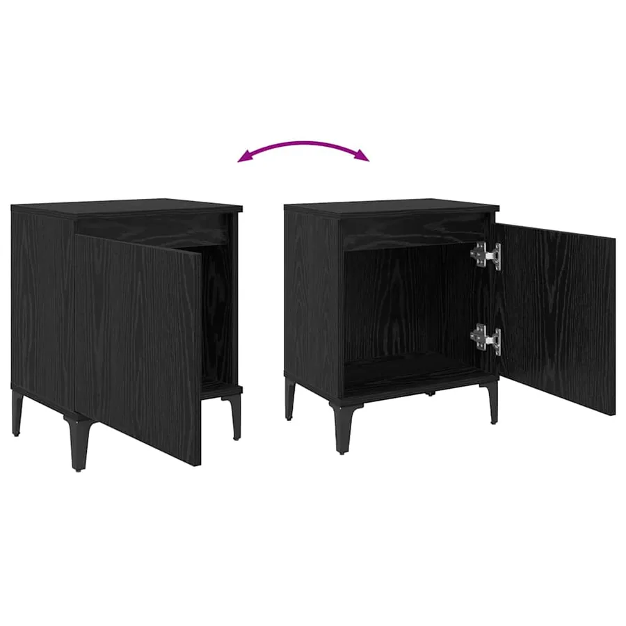 Cabinet de chevet Chêne noir 40 x 30 x 50 cm Bois d'ingénierie - 11