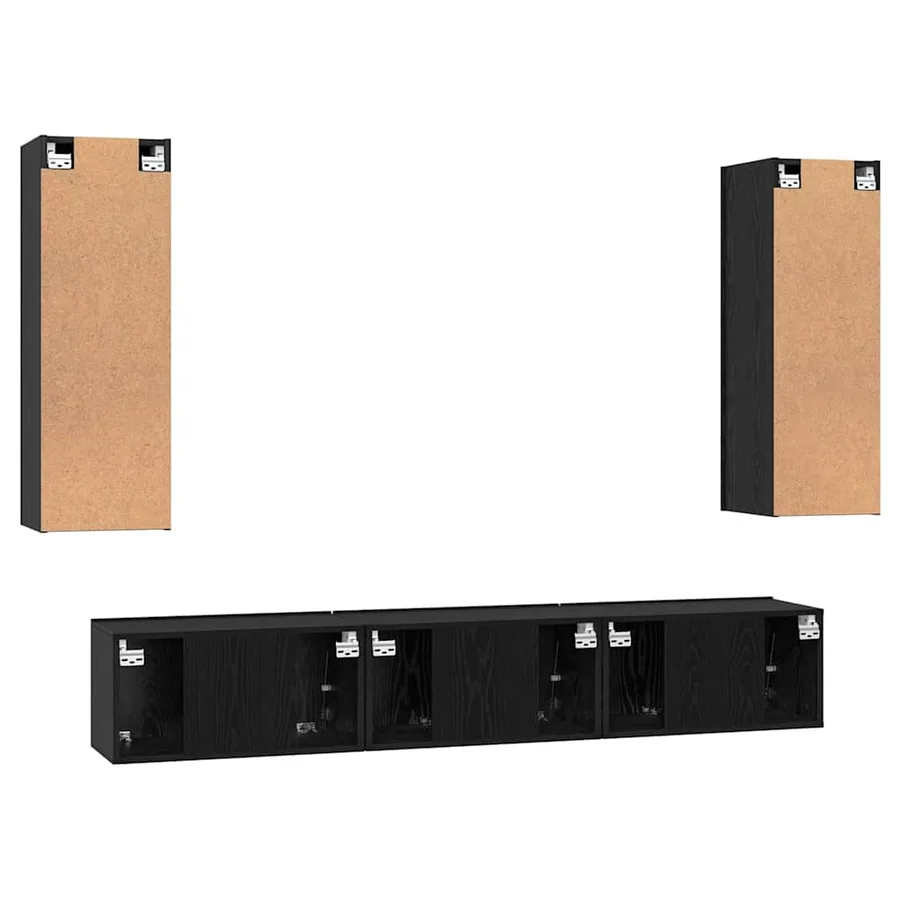 Ensemble meuble TV 5 pcs Chêne noir Bois d'ingénierie - 10