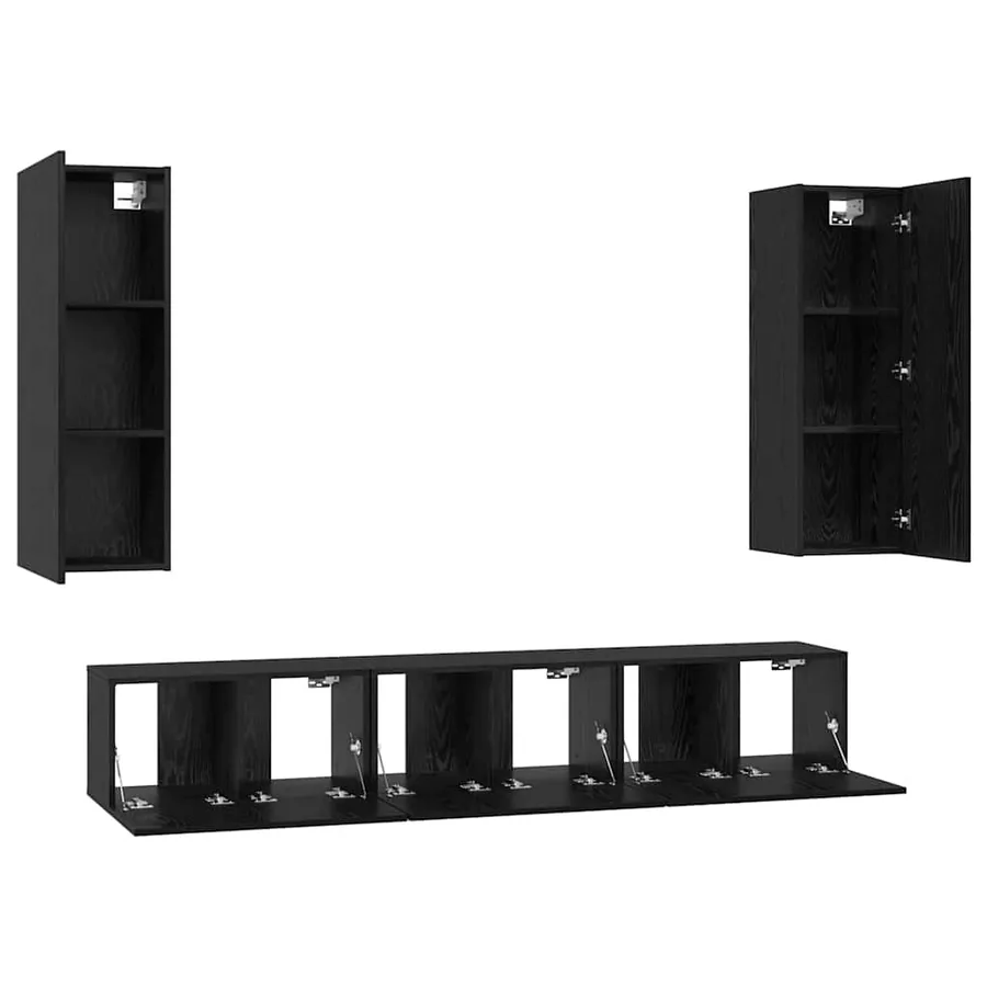Ensemble meuble TV 5 pcs Chêne noir Bois d'ingénierie - 7