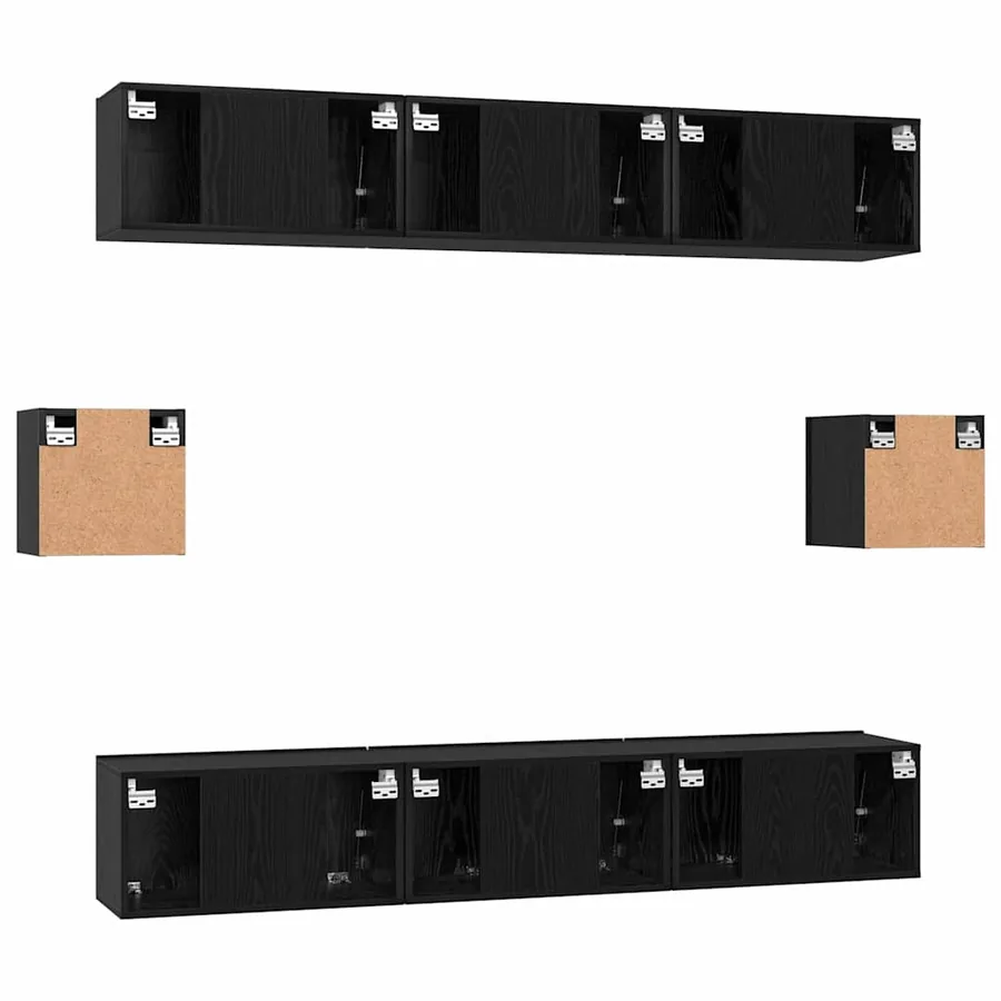 Ensemble meuble TV 8 pcs Chêne noir Bois d'ingénierie - 10
