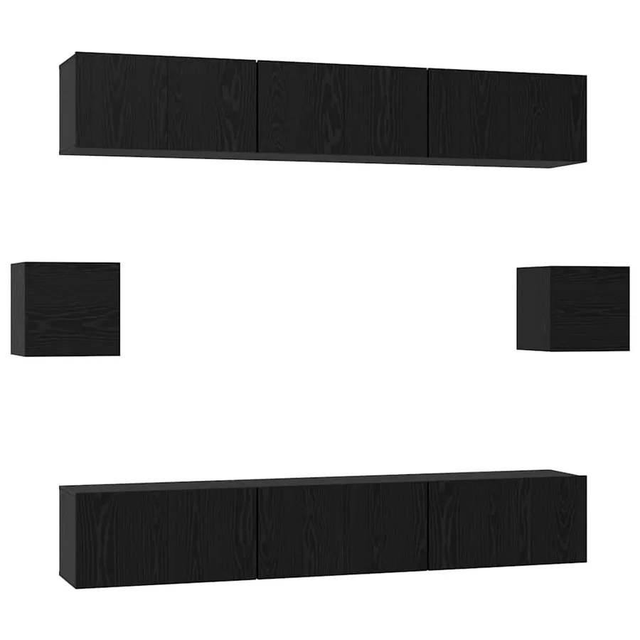 Ensemble meuble TV 8 pcs Chêne noir Bois d'ingénierie - 2