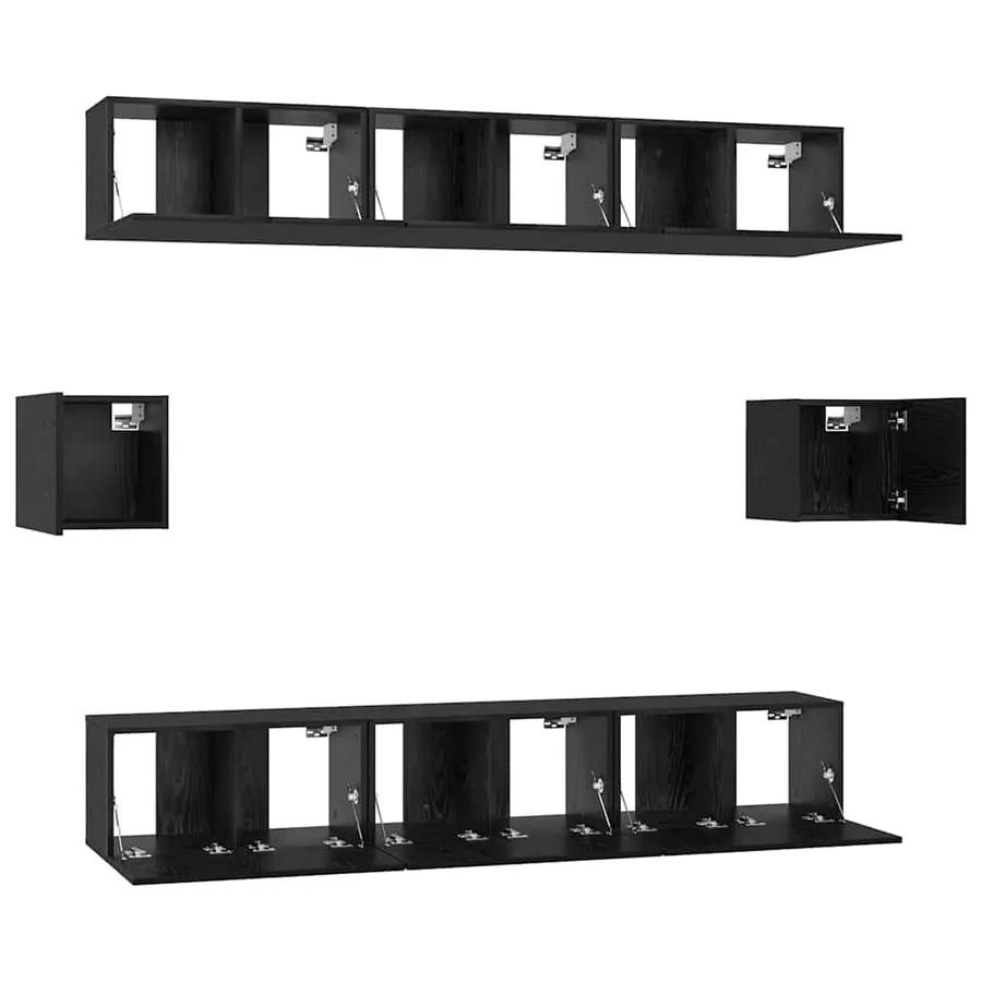 Ensemble meuble TV 8 pcs Chêne noir Bois d'ingénierie - 7