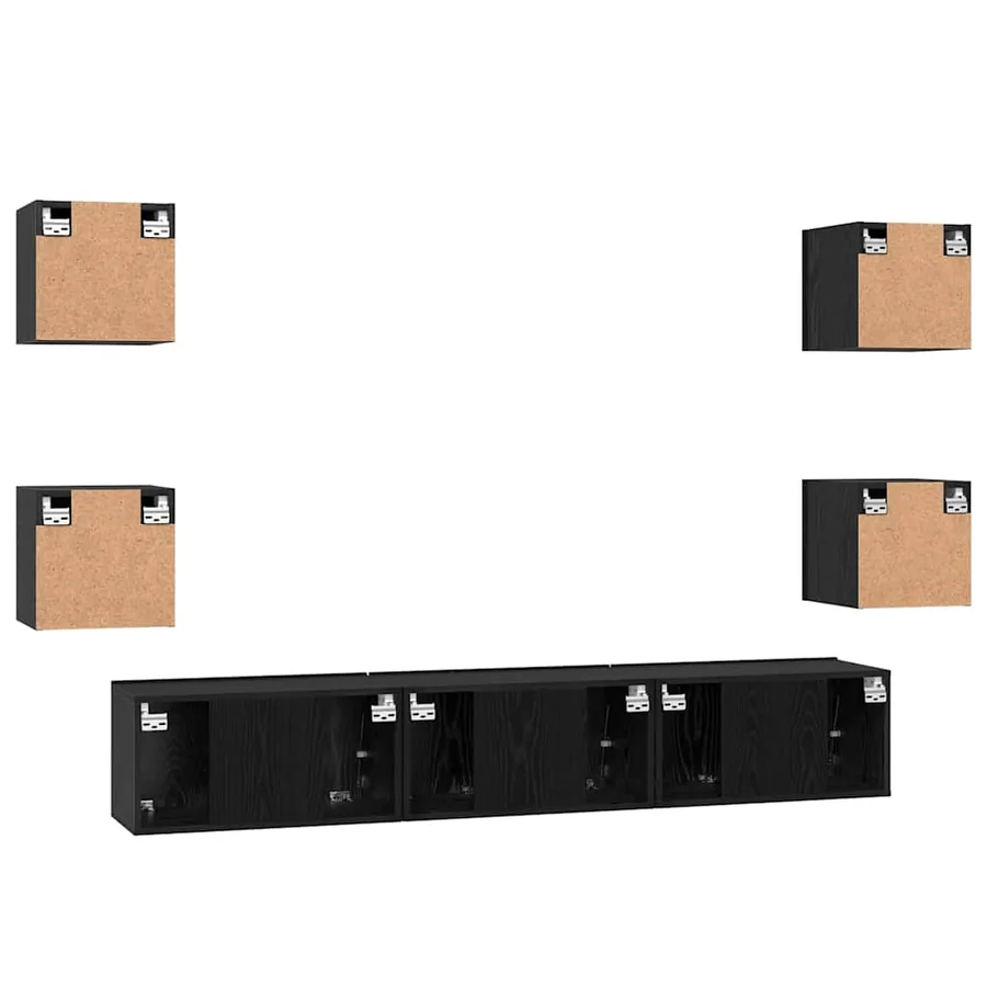 Ensemble meuble TV 7 pcs Chêne noir Bois d'ingénierie - 10
