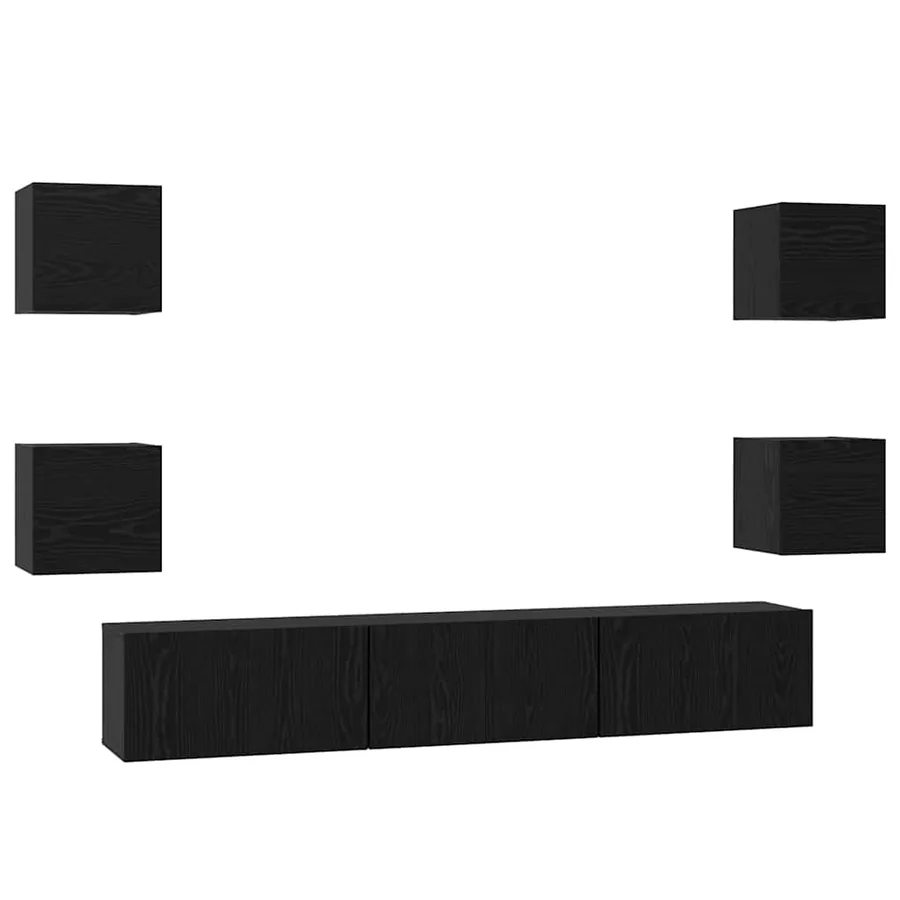 Ensemble meuble TV 7 pcs Chêne noir Bois d'ingénierie - 2