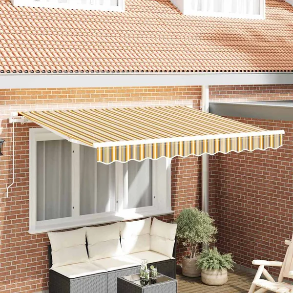 Toile de rechange pour auvent Orange et Noir 3 x 2 m Polyester