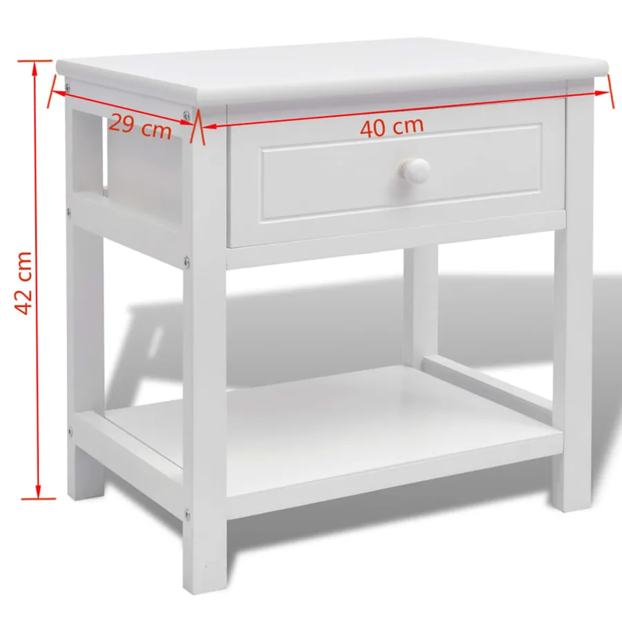 Table de chevet Bois Blanc - 6