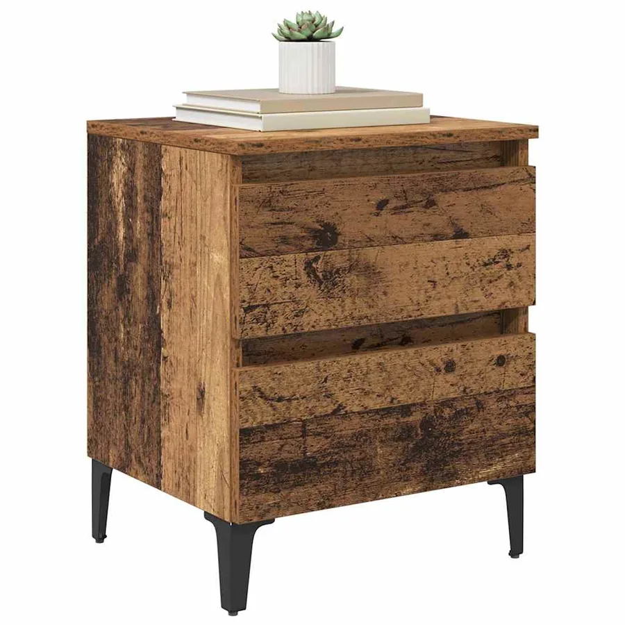Cabinet de chevet Bois ancien 40 x 35 x 50 cm Bois d'ingénierie - 3