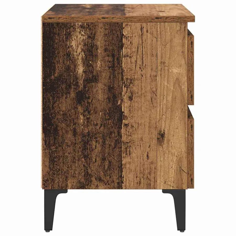 Cabinet de chevet Bois ancien 40 x 35 x 50 cm Bois d'ingénierie - 7