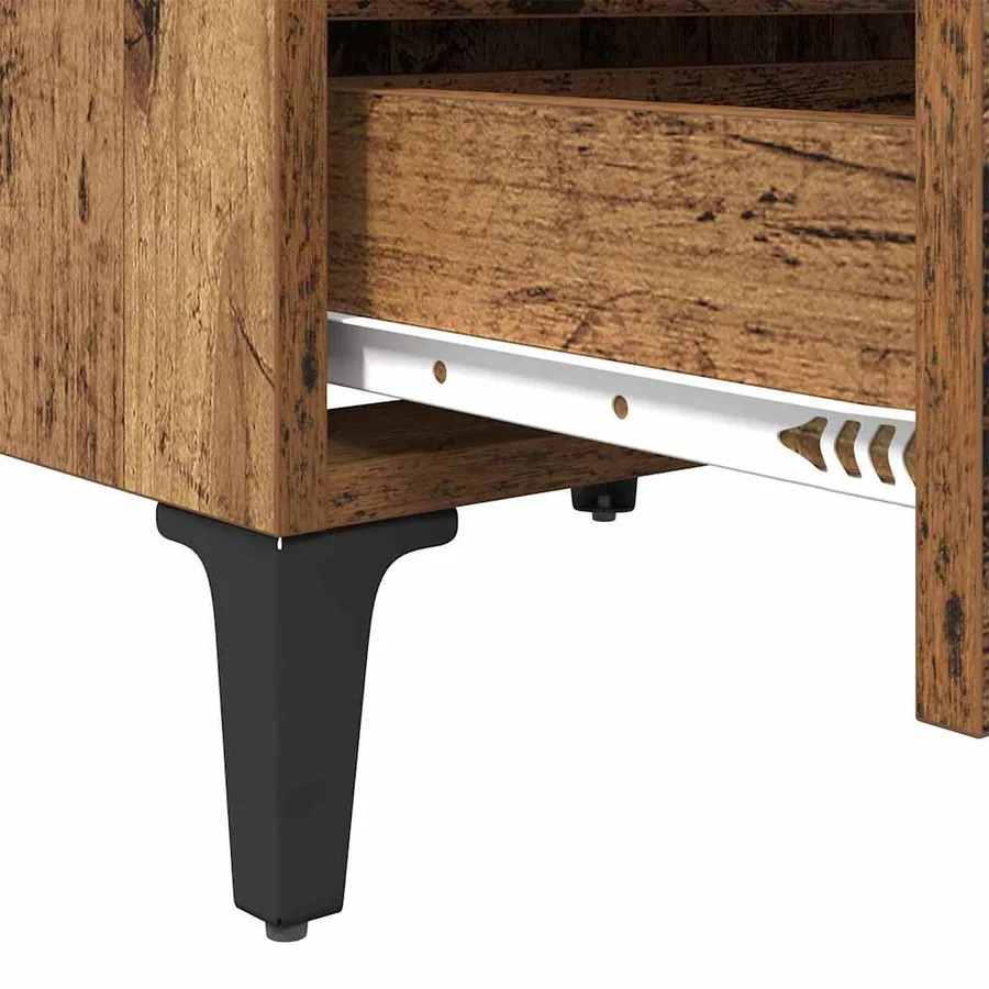 Cabinet de chevet Bois ancien 40 x 35 x 50 cm Bois d'ingénierie - 9