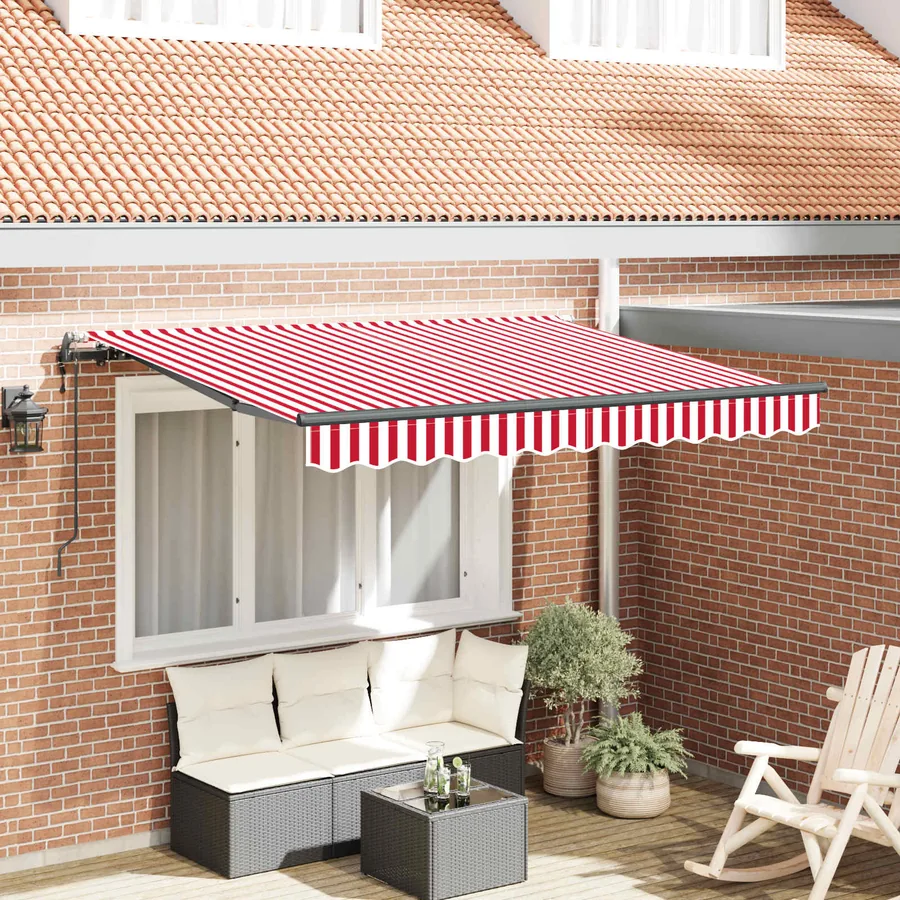 Auvent Rétractable Rouge 250 x 200 cm tissu