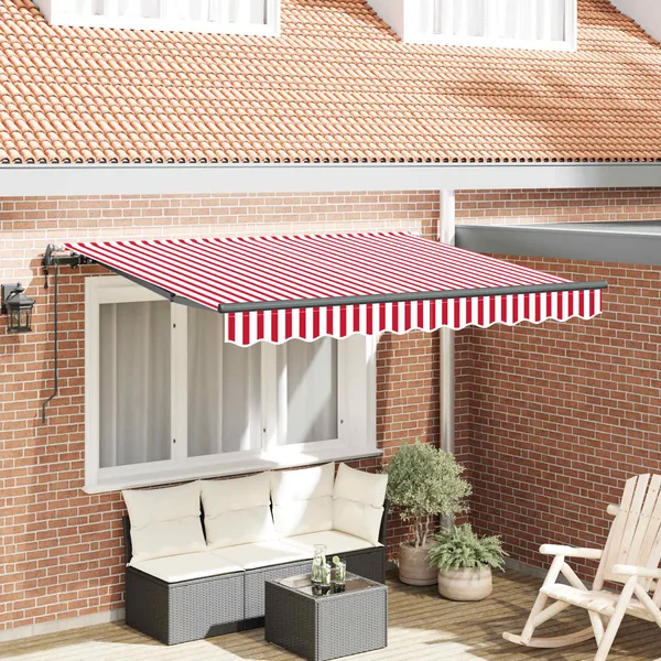 Auvent Rétractable Rouge 250 x 200 cm tissu