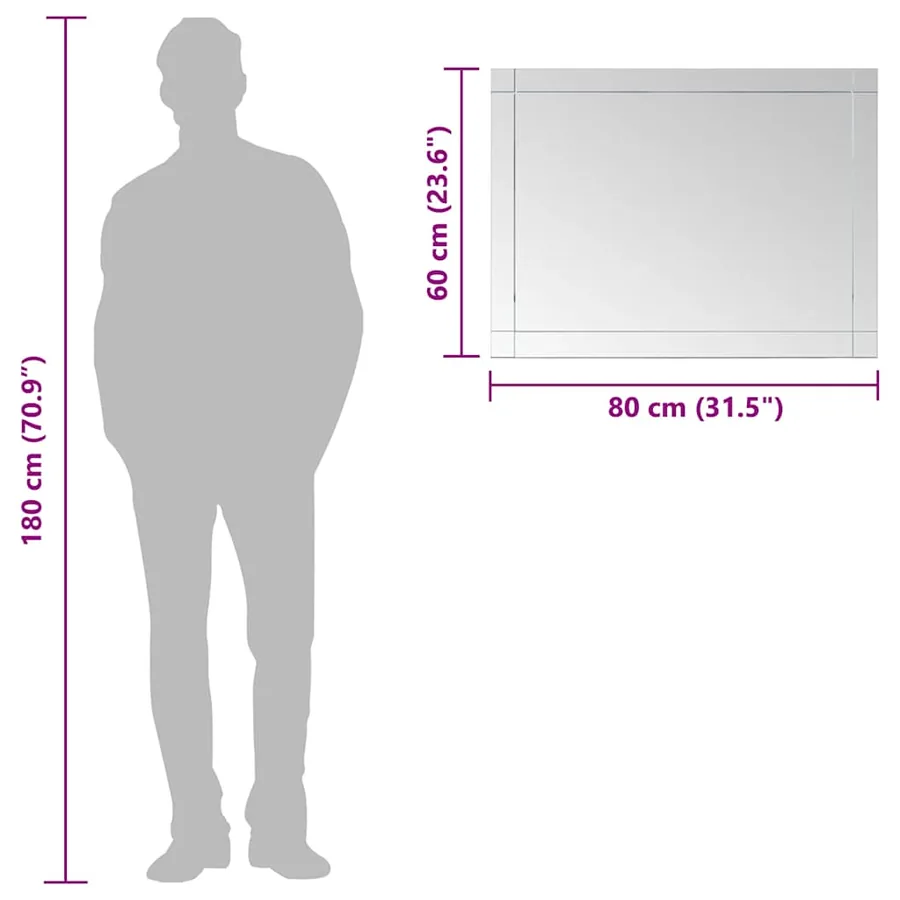 Miroir mural 80x60 cm Verre - 7